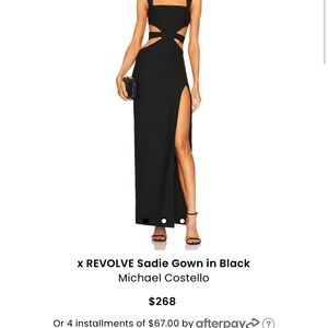 Michael Costello Black Sadie Maxi Gown